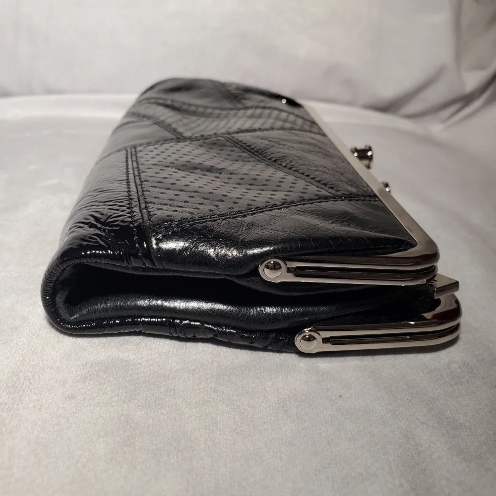Hobo Lauren Clutch Wallet Multi Patch Leather